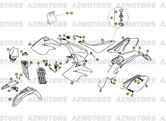 CARENAGES_RESERVOIR_SELLE BETA Pièces BETA Enduro 125 RR 4T EURO 3- [2008]