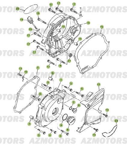Carter 2 BETA Pièces Beta RR 125 Enduro 4T EURO3 - 2008