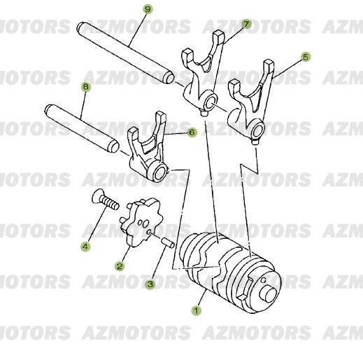 COMMANDES DE BOITE A VITESSES BETA 125 RR 2008E3