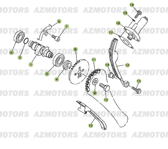 CYLINDRE CULASSE DISTRIBUTION 3 pour 125-RR-2008E3