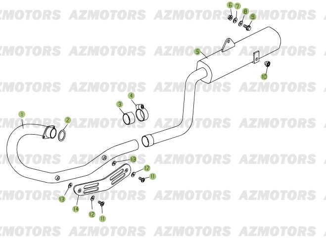 Echappement BETA Pièces Beta RR 125 Enduro 4T EURO3 - 2008