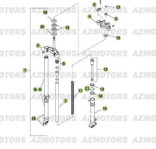 Fourche BETA Pièces Beta RR 125 Enduro 4T EURO3 - 2008