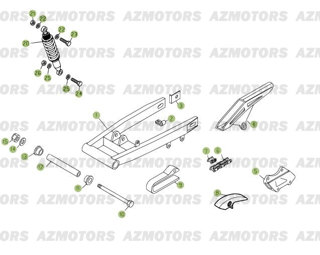 Fourche Arriere Suspension Ar BETA Pièces Beta RR 125 Enduro 4T EURO3 - 2008