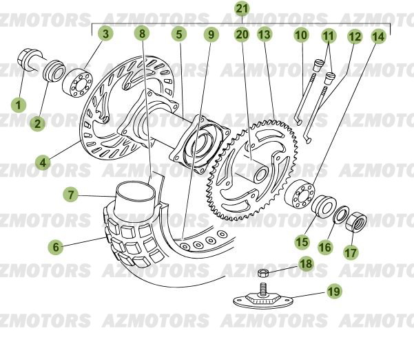 Roue Arriere BETA Pièces Beta RR 125 Enduro 4T EURO3 - 2008
