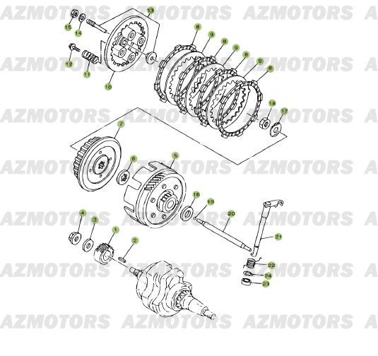 Transmission Embrayage BETA Pièces Beta RR 125 Enduro 4T EURO3 - 2008