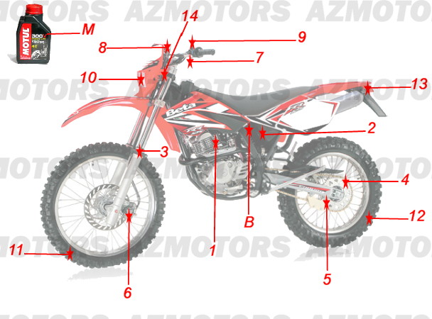 1.CONSOMMABLES BETA Pièces RR 125 ENDURO 4T 2009