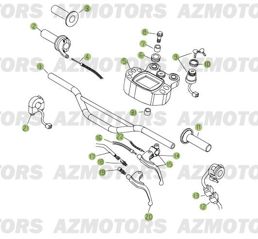 Commandes   Guidon BETA Pièces Beta RR 125 Enduro 4T - 2009