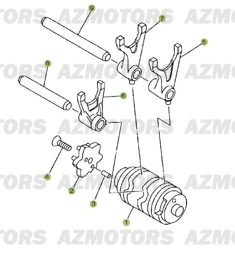 COMMANDES DE BOITE A VITESSES BETA 125 RR 2009