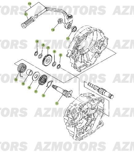 Kick   Starter BETA Pièces Beta RR 125 Enduro 4T - 2009