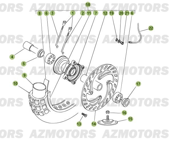 ROUE AVANT pour 125-RR-2009