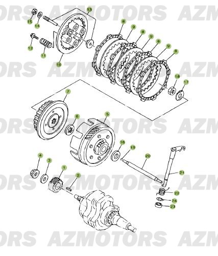 Transmission Embrayage BETA Pièces Beta RR 125 Enduro 4T - 2009