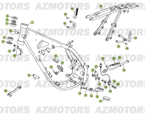 Accessoires Du Chassis BETA Pièces Beta RR 125 Enduro 4T - 2012/2010 CHASSIS 001052 à 001140