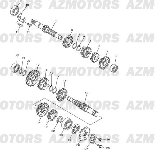 Boite A Vitesses BETA Pièces Beta RR 125 Enduro 4T - 2012/2010 CHASSIS 001052 à 001140