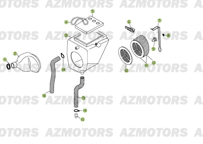 Boitier Du Filtre BETA Pièces Beta RR 125 Enduro 4T - 2012/2010 CHASSIS 001052 à 001140