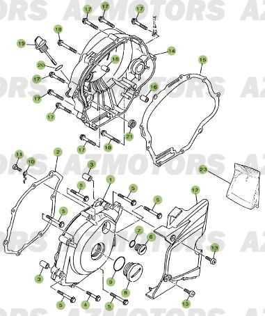 Carter 2 BETA Pièces Beta RR 125 Enduro 4T - 2012/2010 CHASSIS 001052 à 001140