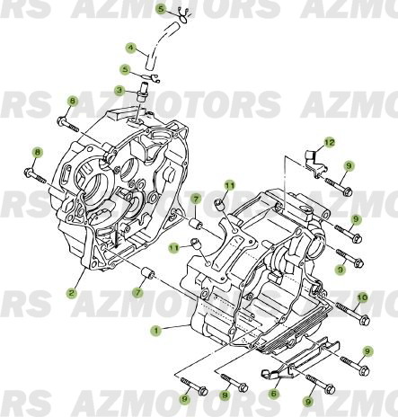 Carter BETA Pièces Beta RR 125 Enduro 4T - 2012/2010 CHASSIS 001052 à 001140