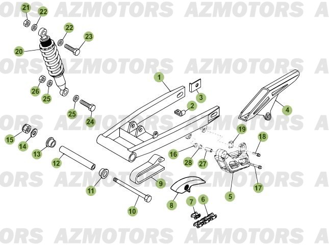 Fourche Arriere   Suspension Ar BETA Pièces Beta RR 125 Enduro 4T - 2012/2010 CHASSIS 001052 à 001140