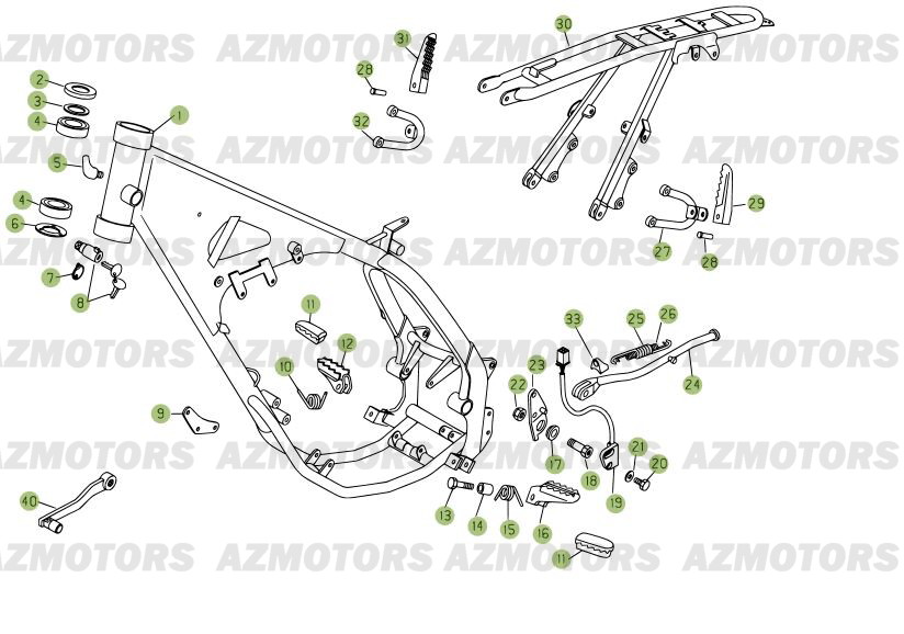 Accessoires Du Chassis BETA Pièces Beta RR 125 Enduro 4T - 2012/2010 CHASSIS 001141 à 999999 