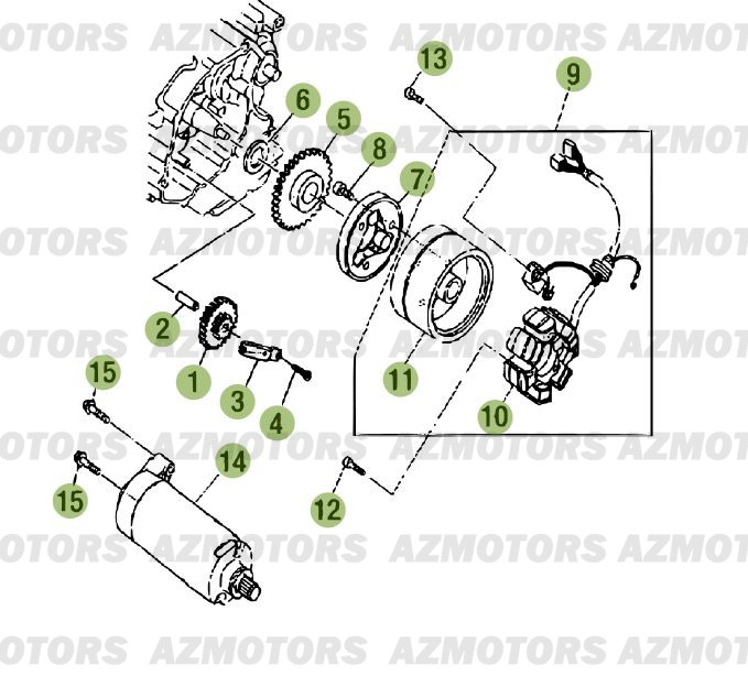 Allumage BETA Pièces Beta RR 125 Enduro 4T - 2012/2010 CHASSIS 001141 à 999999 