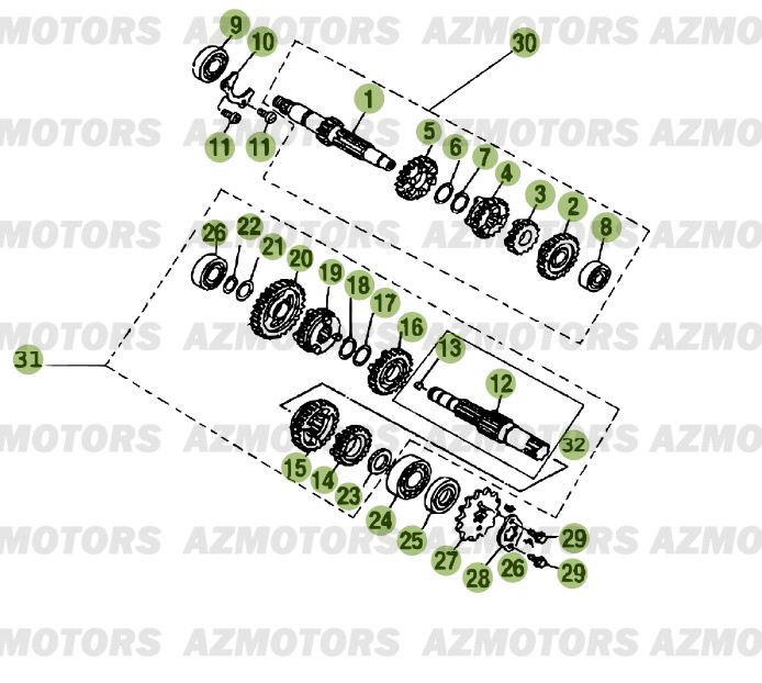Boite A Vitesses BETA Pièces Beta RR 125 Enduro 4T - 2012/2010 CHASSIS 001141 à 999999 