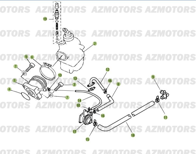 Carburateur BETA Pièces Beta RR 125 Enduro 4T - 2012/2010 CHASSIS 001141 à 999999 