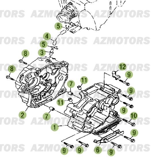 Carter BETA Pièces Beta RR 125 Enduro 4T - 2012/2010 CHASSIS 001141 à 999999 
