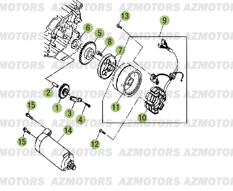 Demarrage Electrique BETA Pièces Beta RR 125 Enduro 4T - 2012/2010 CHASSIS 001141 à 999999 