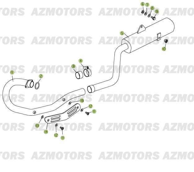 ECHAPPEMENT pour 125-RR-2010-11-12V2