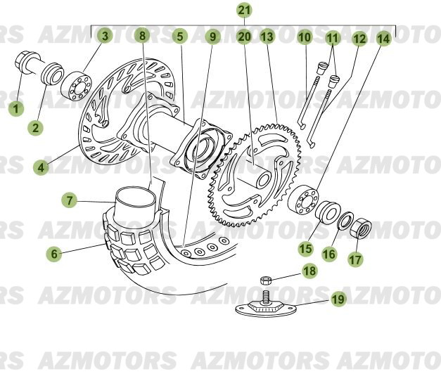 Roue Arriere BETA Pièces Beta RR 125 Enduro 4T - 2012/2010 CHASSIS 001141 à 999999 
