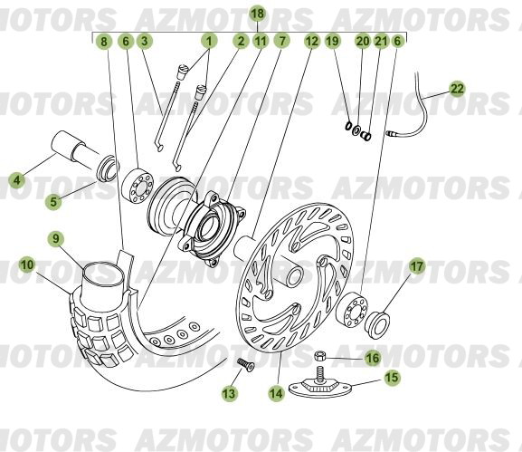 Roue Avant BETA Pièces Beta RR 125 Enduro 4T - 2012/2010 CHASSIS 001141 à 999999 
