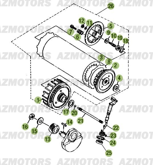 Transmission Embrayage BETA Pièces Beta RR 125 Enduro 4T - 2012/2010 CHASSIS 001141 à 999999 