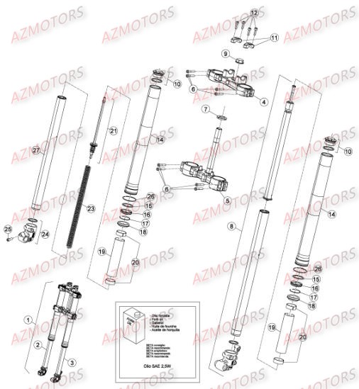 Fourche BETA Pièces Beta RR 125 LC Enduro 4T - 2015