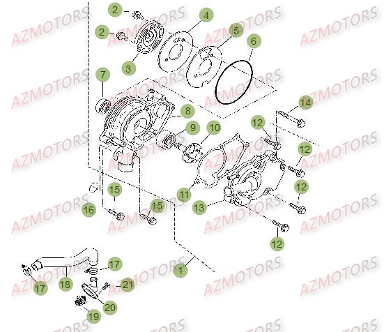 Installation De Refroidissement BETA Pièces Beta RR 125 LC Enduro 4T - 2015