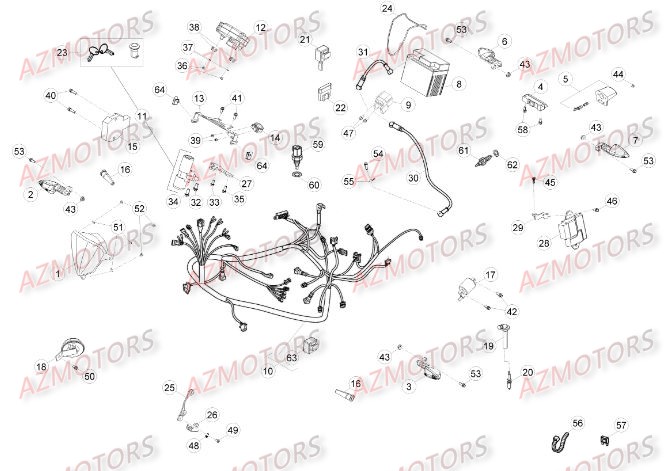 Installation Electrique BETA Pièces Beta RR 125 LC Enduro 4T - 2015