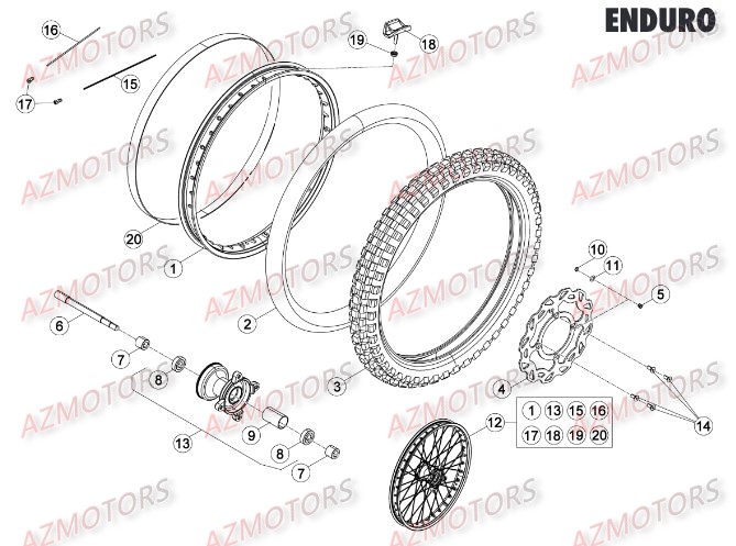 Roue Avant BETA Pièces Beta RR 125 LC Enduro 4T - 2015