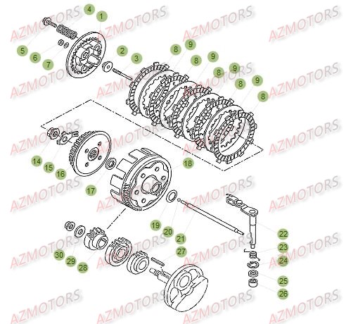 Transmission Principale Embrayage BETA Pièces Beta RR 125 LC Enduro 4T - 2015