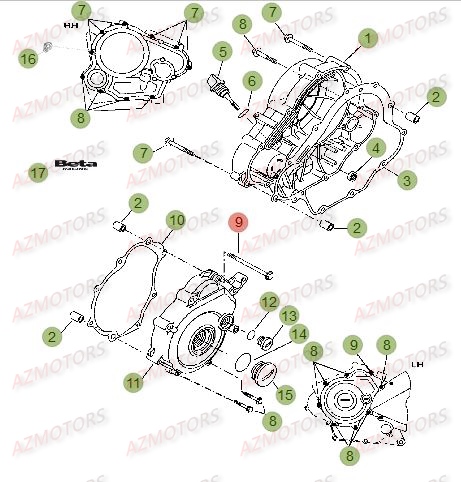 Carter D Embrayage BETA Pièces Beta RR 125 LC Enduro 4T - 2017