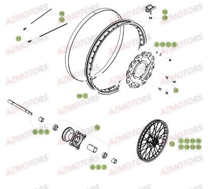 ROUE AVANT pour 125-RR-LC-17