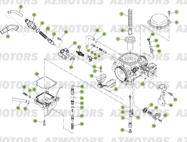 Carburateur 2 BETA Pièces Beta RR 125 LC Enduro 4T - 2013