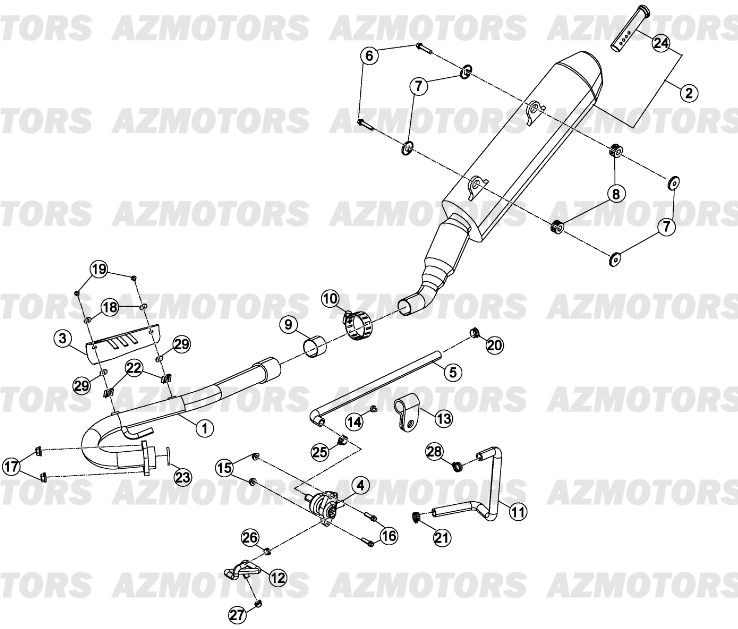 Echappement BETA Pièces Beta RR 125 LC Enduro 4T - 2013