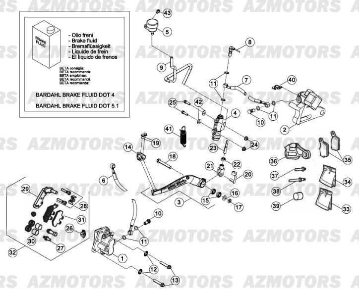 FREINS BETA Pièces RR Enduro 125 RR LC 4T 2013