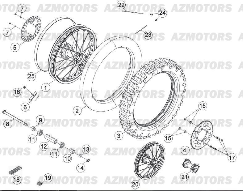 Roue Arriere BETA Pièces Beta RR 125 LC Enduro 4T - 2013