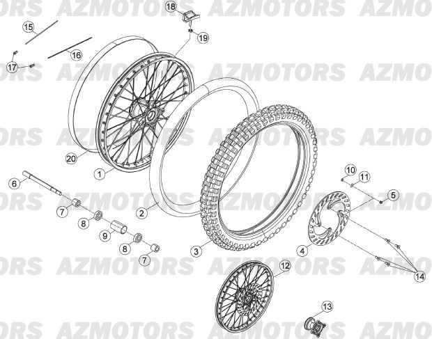 ROUE AVANT pour 125-RRLC-13