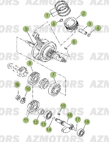 VILEBREQUIN   PISTON   CONTRE ARBRE BETA 125 RRLC 13