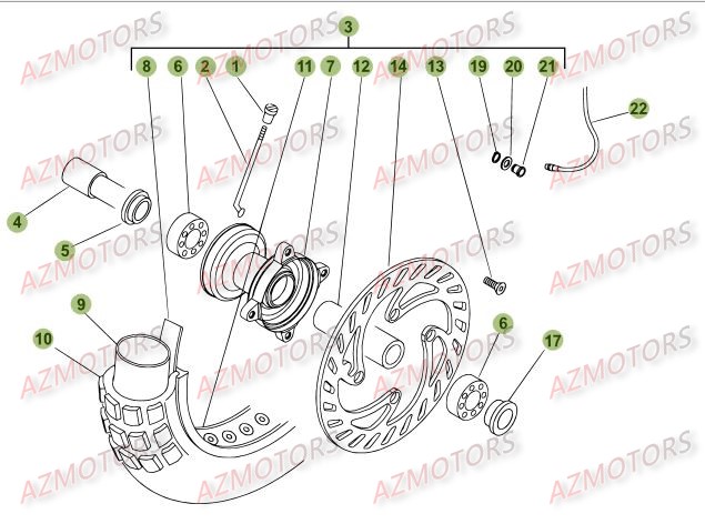 ROUE AVANT pour 125-SM-07