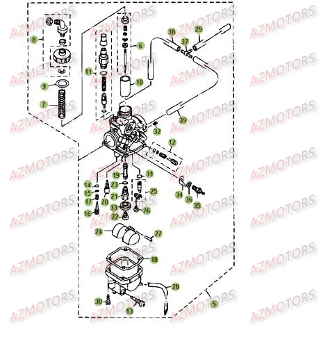Carburateur 3 BETA Pièces BETA RR 125 SM 4T - [2008]
