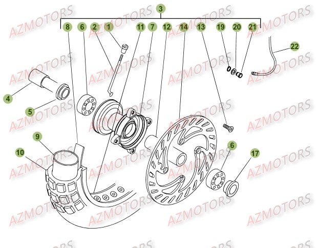 ROUE AVANT pour 125-SM-08