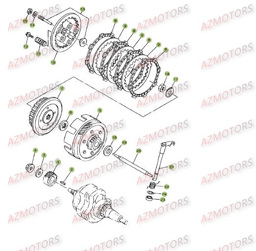 TRANSMISSION PRINCIPALE   EMBRAYAGE BETA 125 SM 08