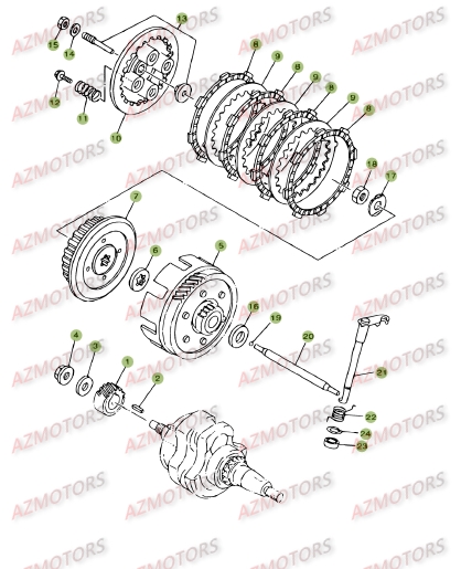 TRANSMISSION PRINCIPALE   EMBRAYAGE BETA 125 SM 09