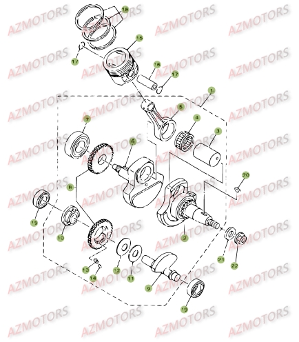 VILEBREQUIN   PISTON   CONTRE ARBRE BETA 125 SM 09